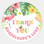 アロハガール夏トロピカルルアウ（ハワイ式宴会）誕生日ありがとう ラウンドシール (正面)