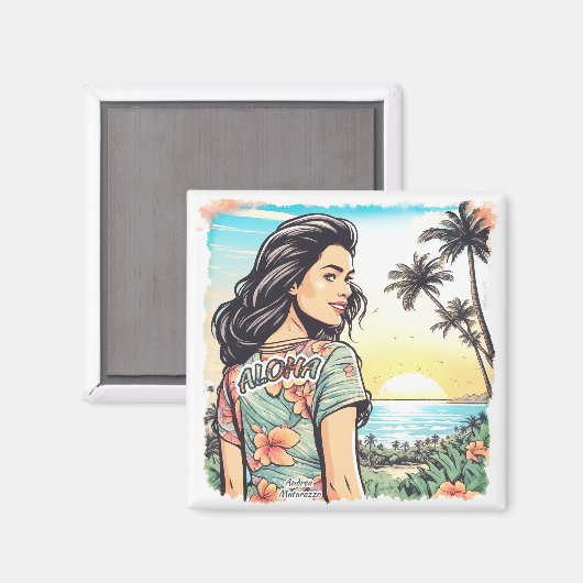 アロハガール マグネット (正面/裏面)