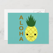 アロハキュートかわいいパイナップル シーズンポストカード (正面/裏面)