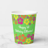 アロハキュートハワイアンキッズ1st誕生日パーティー 紙コップ (裏面)