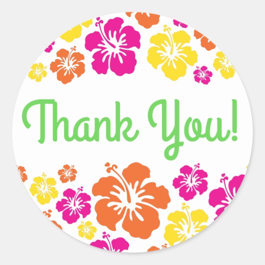 アロハキュートハワイアン1st誕生日パーティーテーマ ラウンドシール (正面)