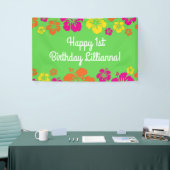 アロハキュートハワイアン1st誕生日パーティーテーマ 横断幕 (トレードショー)