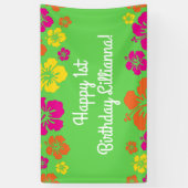 アロハキュートハワイアン1st誕生日パーティーテーマ 横断幕 (縦)