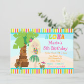 アロハキュートブロンドガールバースデーパーティー 招待状 (スタンド正面)