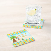 アロハキュート赤毛「ありがとう来ございます」 スクエアペーパーコースター (インサイチュ)