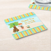 アロハキュート赤毛「ありがとう来ございます」 スクエアペーパーコースター (アングル)