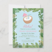 アロハココナッツトロピカ葉ル·バースデーパーティー 招待状 (正面)