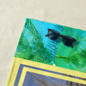 アロハサマーグリーンパームツリーズビーチタオル ビーチタオル (インサイチュ)