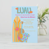 アロハサーフボードハワイアンパーティの招待状 招待状 (スタンド正面)