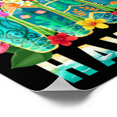 アロハサーフボードハワイトロピカルハワイアン ポスター (角)