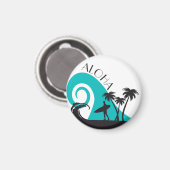 アロハサーフモダンとパームツリーズ マグネット (正面/裏面)