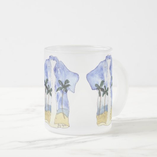 アロハシャツのマグ及び飲み物用品 フロストグラスマグカップ (正面右)