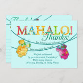 アロハシャツのOnsieのルアウ（ハワイ式宴会）のMahaloのサンキューカード サンキューカード (正面/裏面)