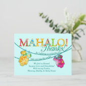 アロハシャツのOnsieのルアウ（ハワイ式宴会）のMahaloのサンキューカード サンキューカード (スタンド正面)