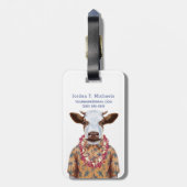 アロハシャツ牛は|あなたの名前を加えます ラゲッジタグ (裏面縦)
