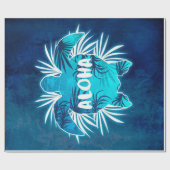 アロハシータートルギフト |クリスマスにかわいい亀 ラッピングペーパー (フラット)