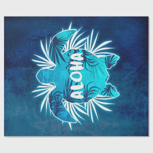 アロハシータートルギフト |クリスマスにかわいい亀 ラッピングペーパー (フラット)