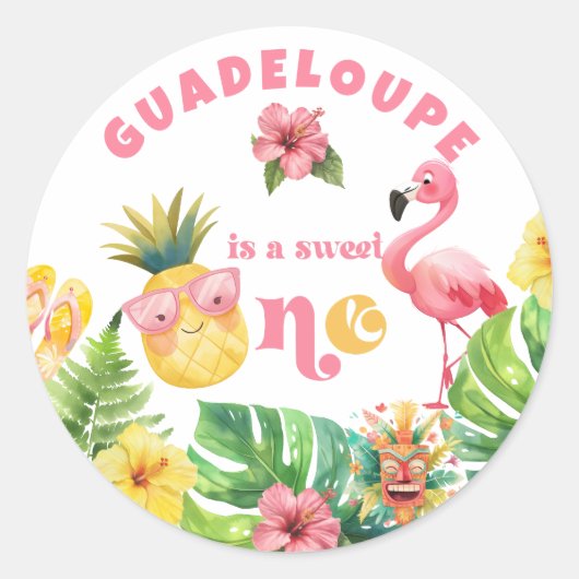 アロハスイートワンハワイルアウ(ハワイ式宴会)誕生日パーティー ラウンドシール (正面)