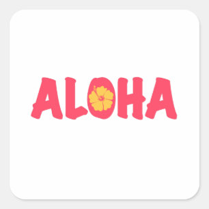 アロハスクエアステッカー スクエアシール