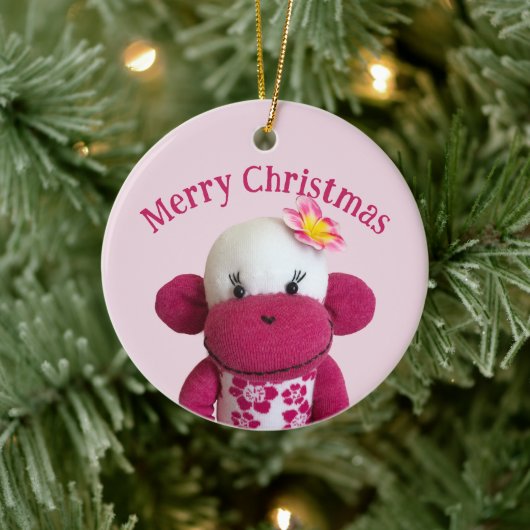 アロハソックモンキー(女の子) セラミックオーナメント (ツリー)