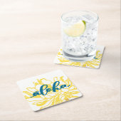 アロハターコイズのCereusによってはコースターが開花します スクエアペーパーコースター (インサイチュ)