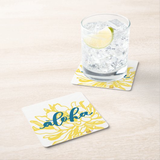 アロハターコイズのCereusによってはコースターが開花します スクエアペーパーコースター (インサイチュ)