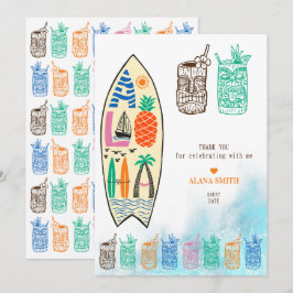 アロハティキサーフボードトロピカルルアウ（ハワイ式宴会）ハワイアンパーティー サンキューカード