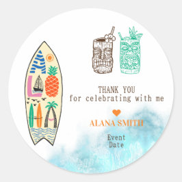 アロハティキサーフボードトロピカルルアウ（ハワイ式宴会）ハワイアンパーティー ラウンドシール
