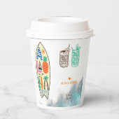 アロハティキサーフボードトロピカルルアウ（ハワイ式宴会）ハワイアンパーティー 紙コップ (裏面)