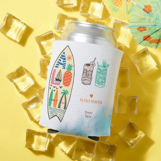 アロハティキサーフボードトロピカルルアウ(ハワイ式宴会)ハワイアンパーティー 缶クーラー (インサイチュ 夏)