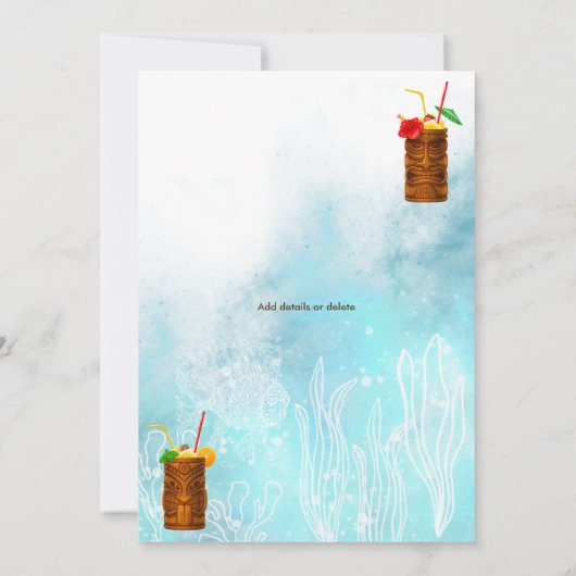 アロハティキトロピカルルアウ（ハワイ式宴会）ハワイアンバースデーパーティー 招待状 (裏面)