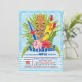 アロハティキトーテムウクレレ誕生日パーティーの招待 招待状 (スタンド正面)
