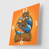 アロハティキマン スクエア壁時計 (傾斜)