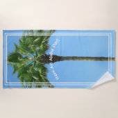 アロハデイヤシの木がある ビーチタオル (正面)