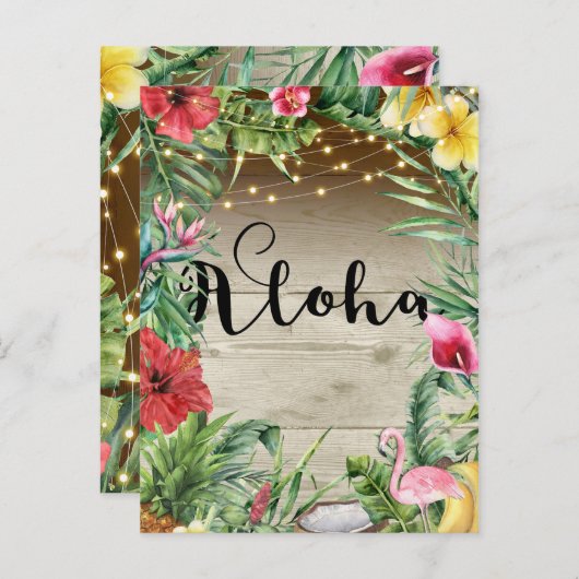 アロハトロピカルウッドフラワーリーフ＆ライトサマー 案内ポストカード (正面/裏面)