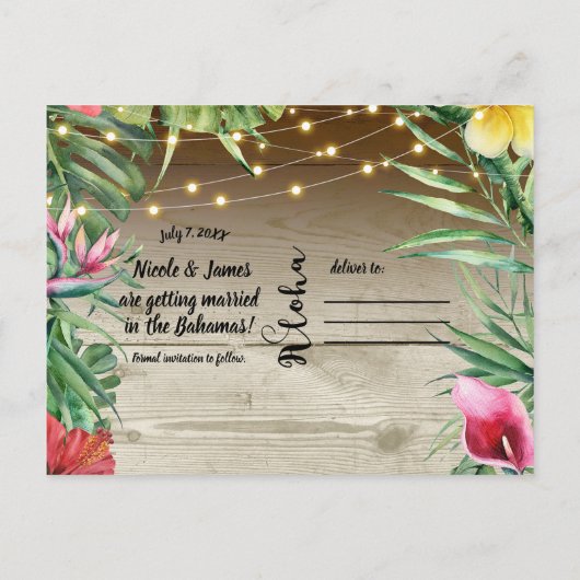 アロハトロピカルウッドフラワーリーフ＆ライトサマー 案内ポストカード (裏面)