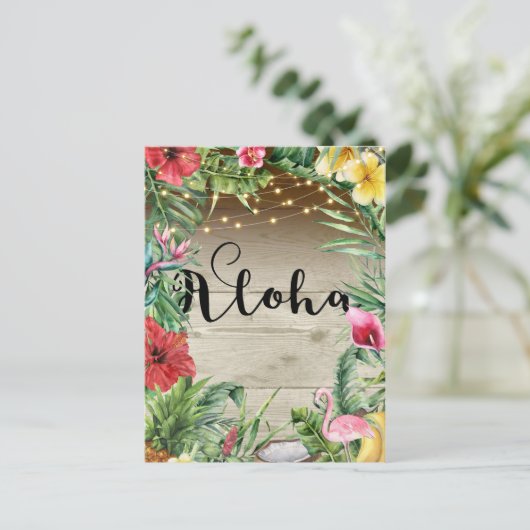 アロハトロピカルウッドフラワーリーフ＆ライトサマー 案内ポストカード (スタンド正面)