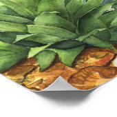 アロハトロピカルウッドフラワーリーブス＆ライトサマー ポスター (角)