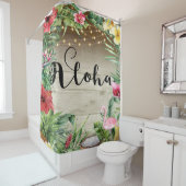 アロハトロピカルウッド葉フローラ&ライツシック シャワーカーテン (インサイチュ)