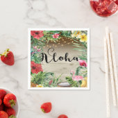 アロハトロピカルウッド葉フローラ&ラ結婚イツ スタンダードカクテルナプキン (インサイチュ)