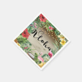 アロハトロピカルウッド葉フローラ&ラ結婚イツ スタンダードカクテルナプキン (角)