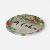 アロハトロピカルウッド葉フローラ&ラ結婚イツ ペーパープレート (アングル)