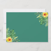 アロハトロピカルグリーンルアウ（ハワイ式宴会）誕生日写真 招待状 (裏面)