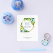 アロハトロピカルサマービーチ結婚式招待状 チラシ (シングル)