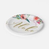 アロハトロピカルサマーフローラブライダルシャワーパーティー ペーパープレート (アングル)