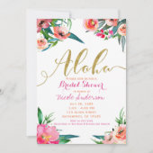 アロハトロピカルサマーフローラブライダルシャワー 招待状 (正面)