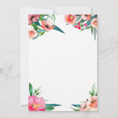 アロハトロピカルサマーフローラブライダルシャワー 招待状 (裏面)