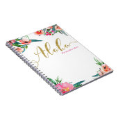 アロハトロピカルサマーモダンフローラ水彩 ノートブック (右側)