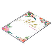 アロハトロピカルサマーモダンフローラ水彩 ノートブック (左側)