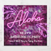 アロハトロピカルディスコ独身最後のパーティーネオン リキュールボトルラベル (シングルラベル)